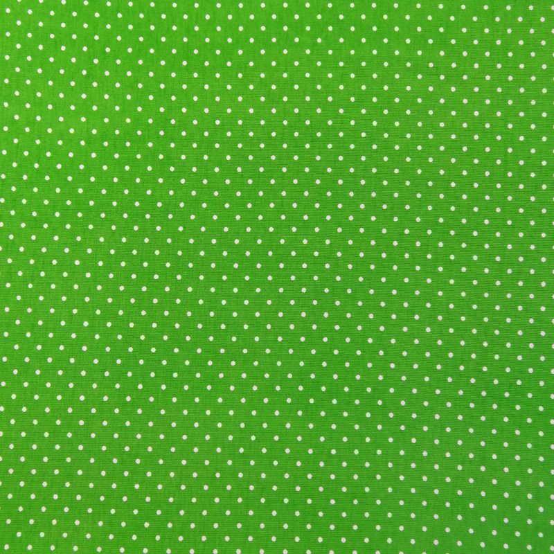 Tissu Jersey Coton Vert Pois blanc