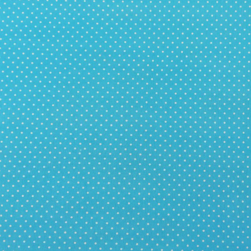 Tissu Jersey Coton Bleu Pois blanc