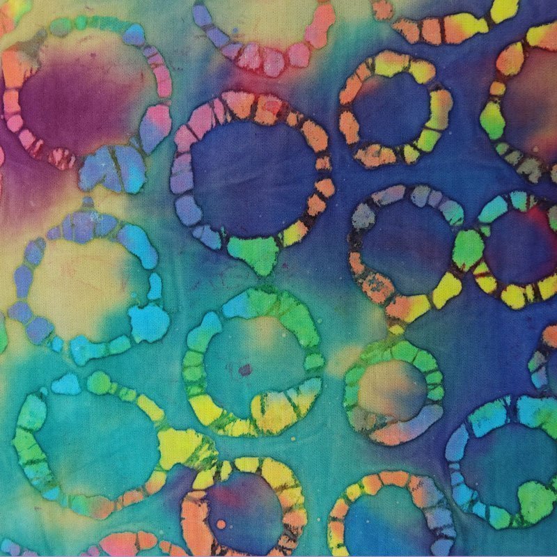 Tissu Batik Multicolore Ronds