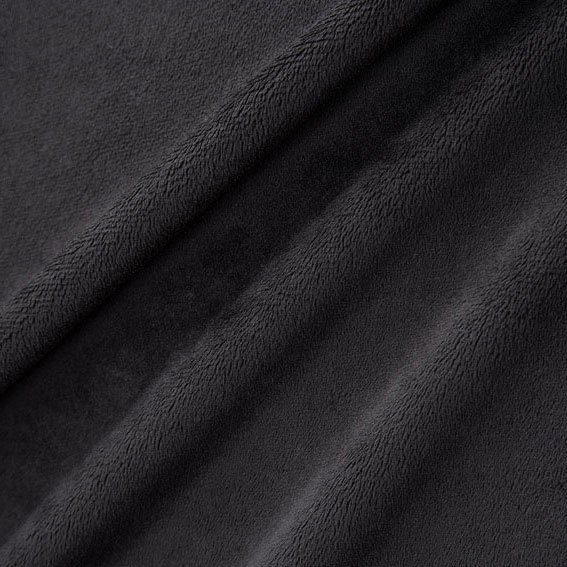 Tissu Minky Ultra doux Ras Noir