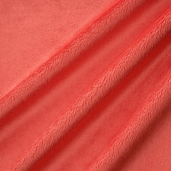 Tissu Minky Ultra doux Ras Rose pastèque