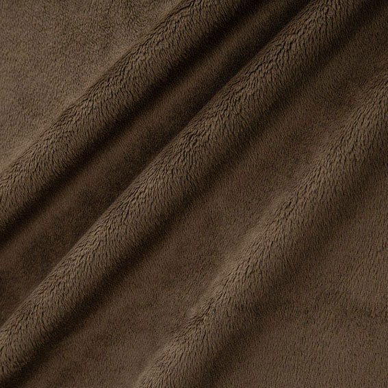 Tissu Minky Ultra doux Ras Marron