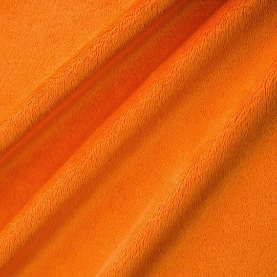 Tissu Minky Ultra doux Ras Orange