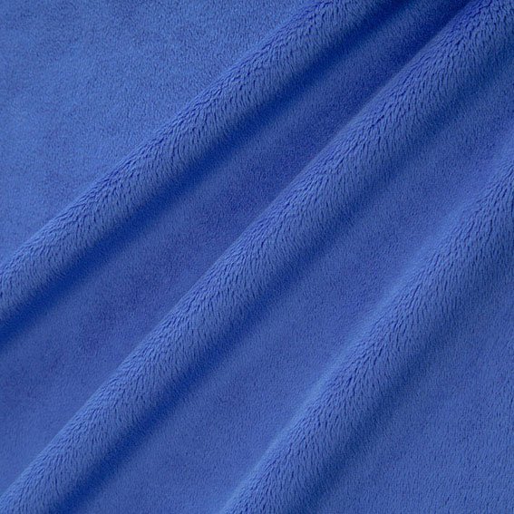 Tissu Minky Ultra doux Ras Bleu