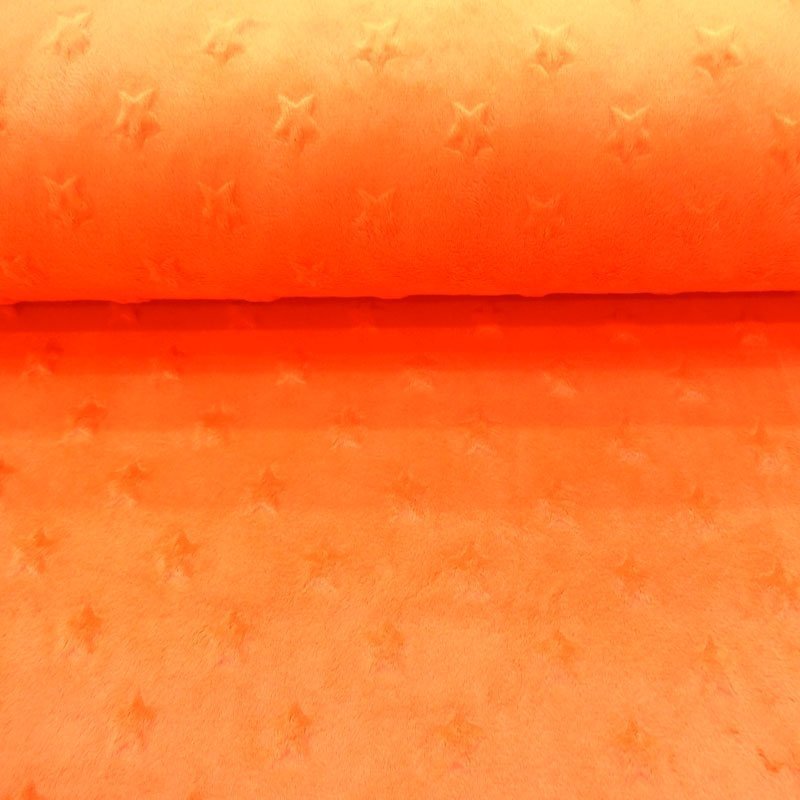 Tissu Minky Ultra doux Etoiles Orange