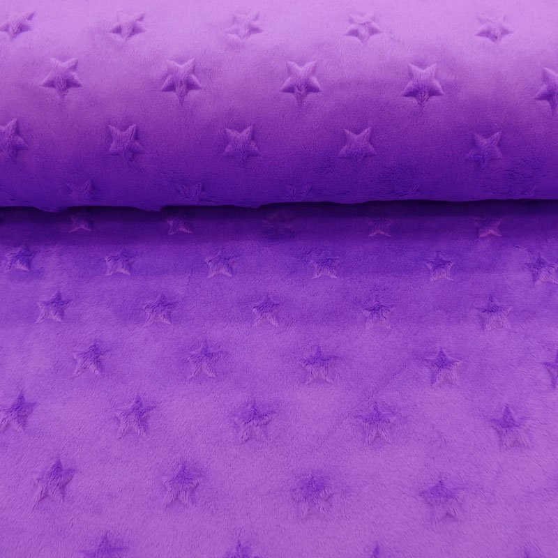Tissu Minky Ultra doux Etoiles Violet