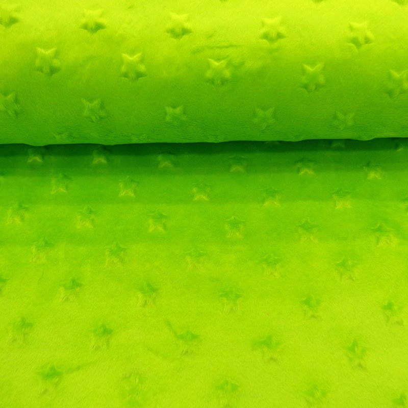 Tissu Minky Ultra doux Etoiles Vert pomme