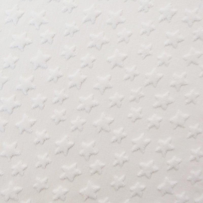 Tissu Jersey Zoé Etoiles velours en relief Blanc