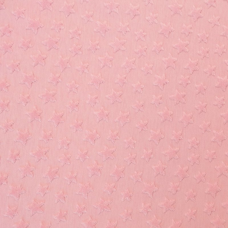 Tissu Jersey Zoé Etoiles velours en relief Rose clair