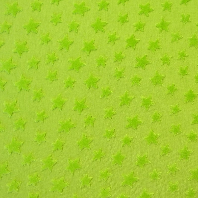 Tissu Jersey Zoé Etoiles velours en relief Vert