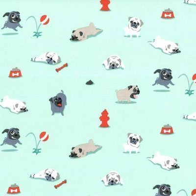 Tissu Michael Miller Novelties Pug & Kisses