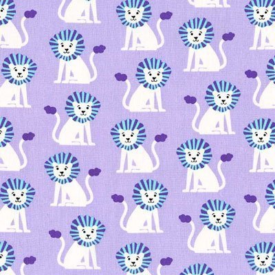 Tissu Michael Miller Baby Mini Lions Lila