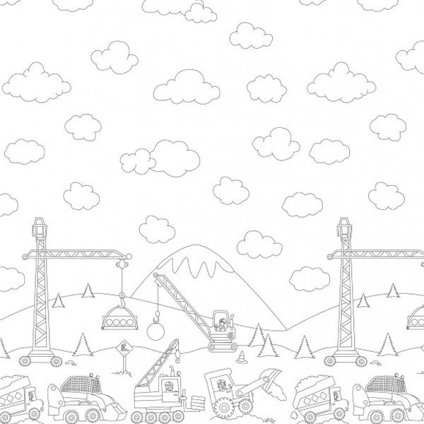 Tissu Michael Miller Construction Zone Border Color Me 2