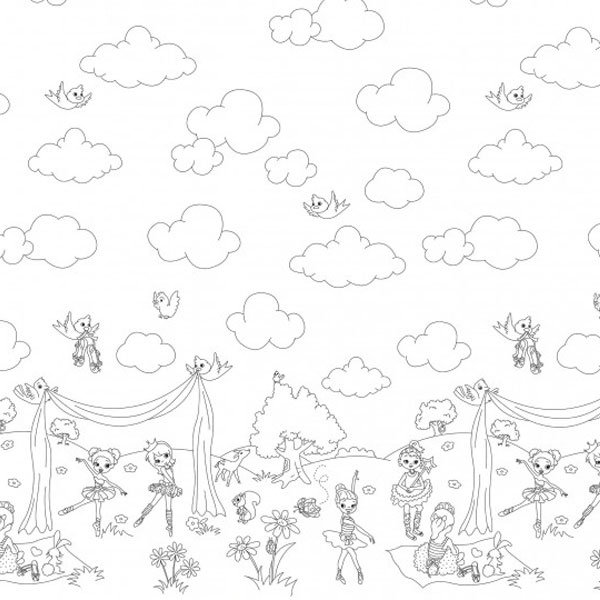 Tissu Michael Miller Ballerina Border Color Me 2