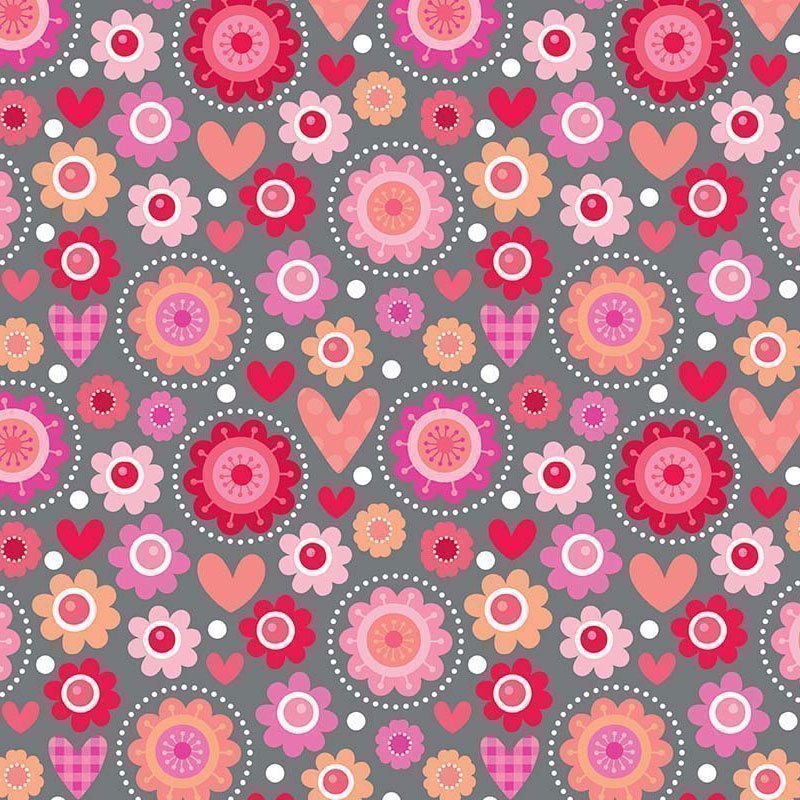 Tissu Riley Blake Lovebugs Main Gray