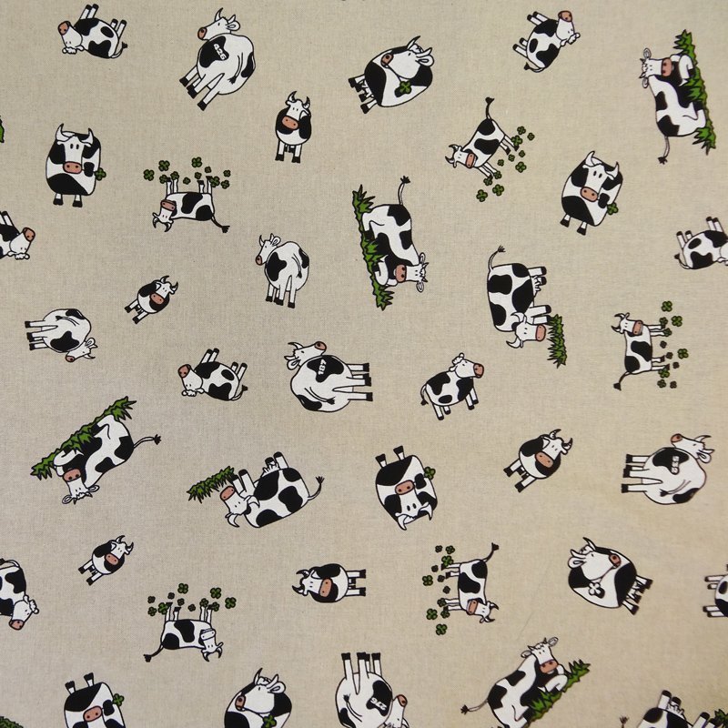 Tissu Toile Coton Beige Vache