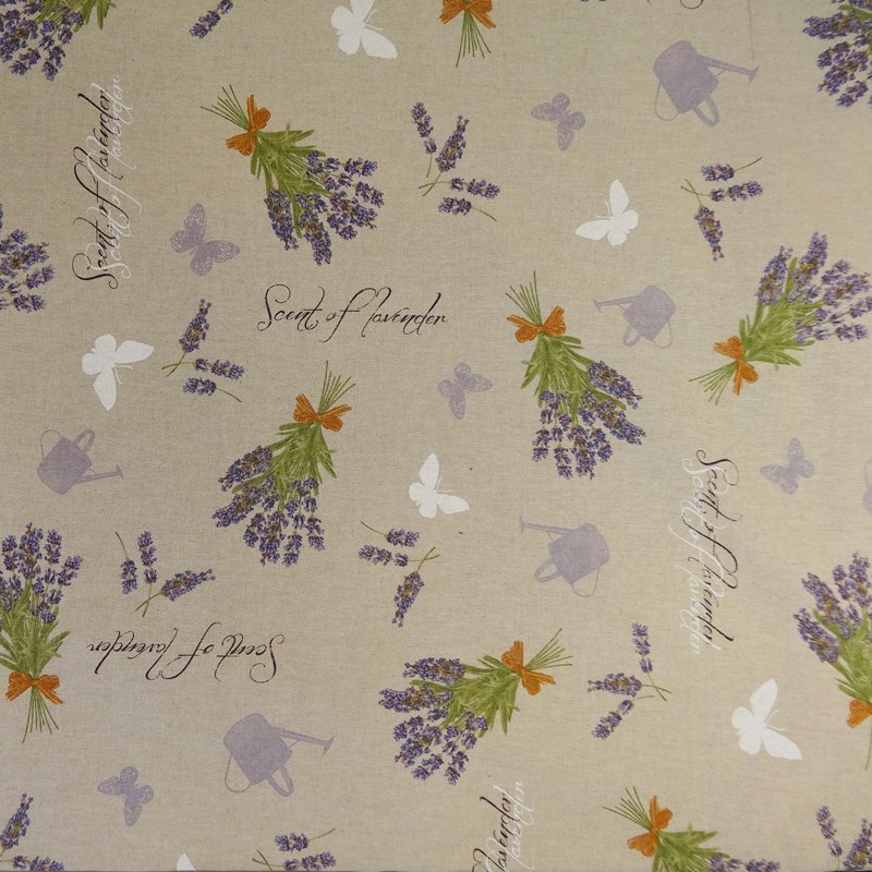 Tissu Toile Coton Beige Lavande