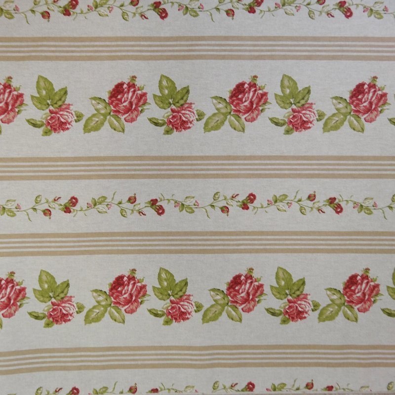 Tissu Toile Coton Beige Petites fleurs Multicolore
