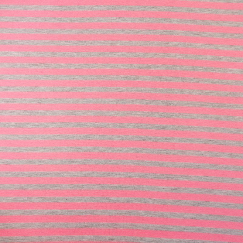 Tissu Jersey réversible Rose Rayures