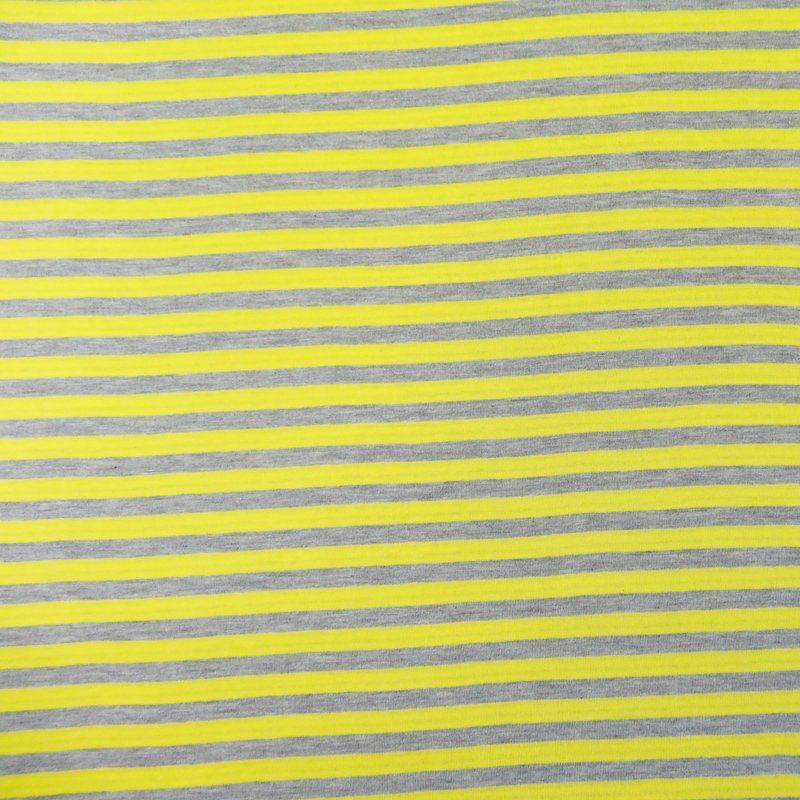 Tissu Jersey réversible Jaune Rayures
