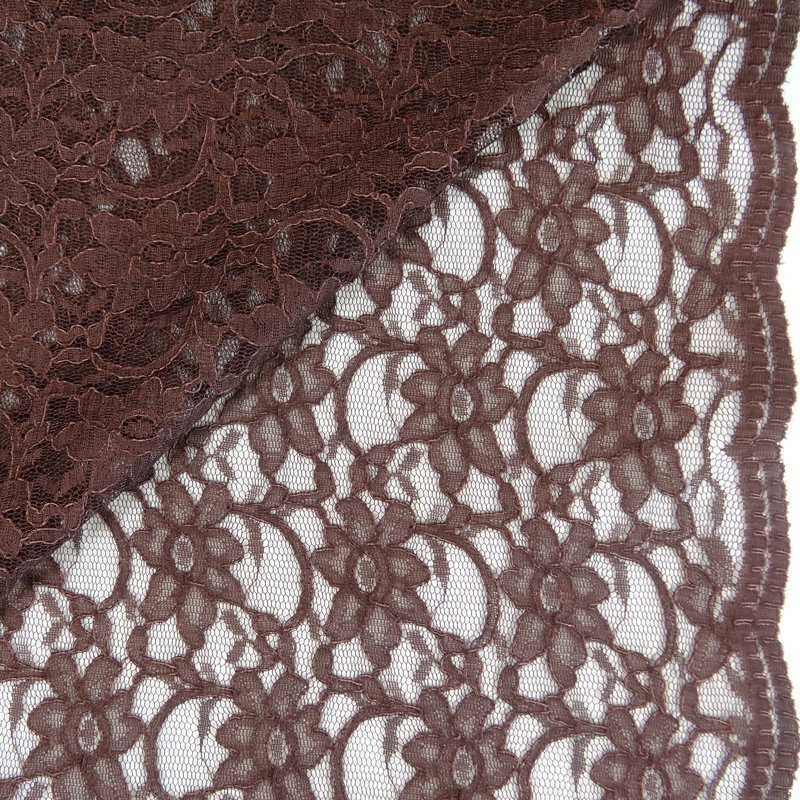 Tissu Dentelle Marron