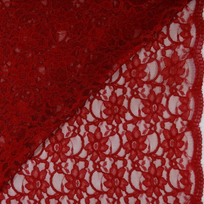 Tissu Dentelle Rouge