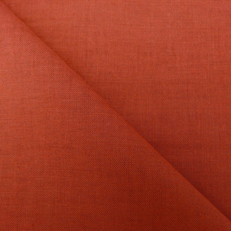 Tissu Coton uni Orangé nacré