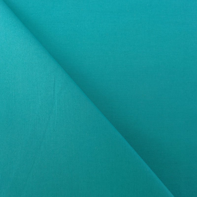 Tissu Popeline Bleu turquoise menthe