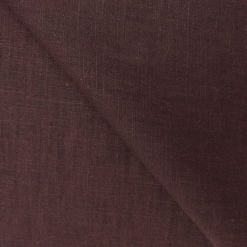 Tissu Lin bio certifié Oeko-Tex Brun chocolat