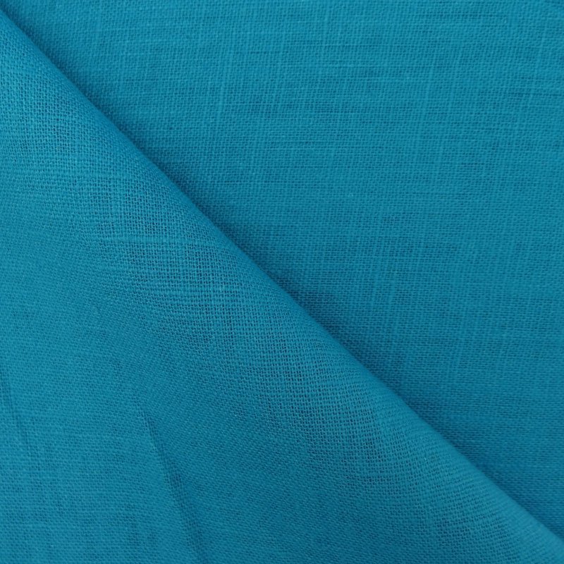 Tissu Lin bio certifié Oeko-Tex Bleu turquoise