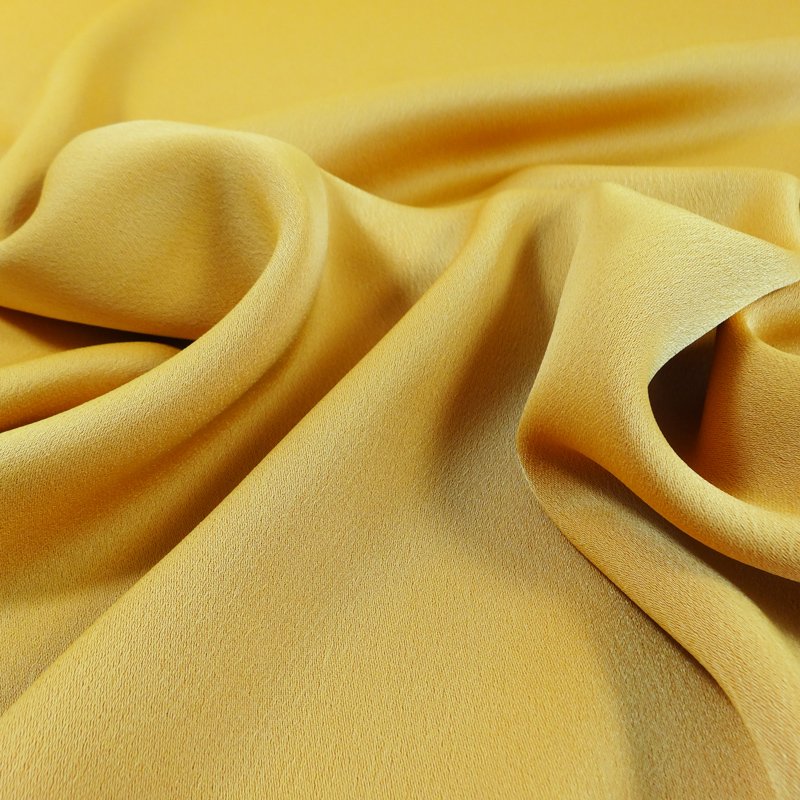 Tissu Crêpe satin mat Jaune Orangé