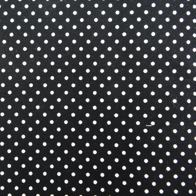 Tissu Coton Noir Pois Blanc
