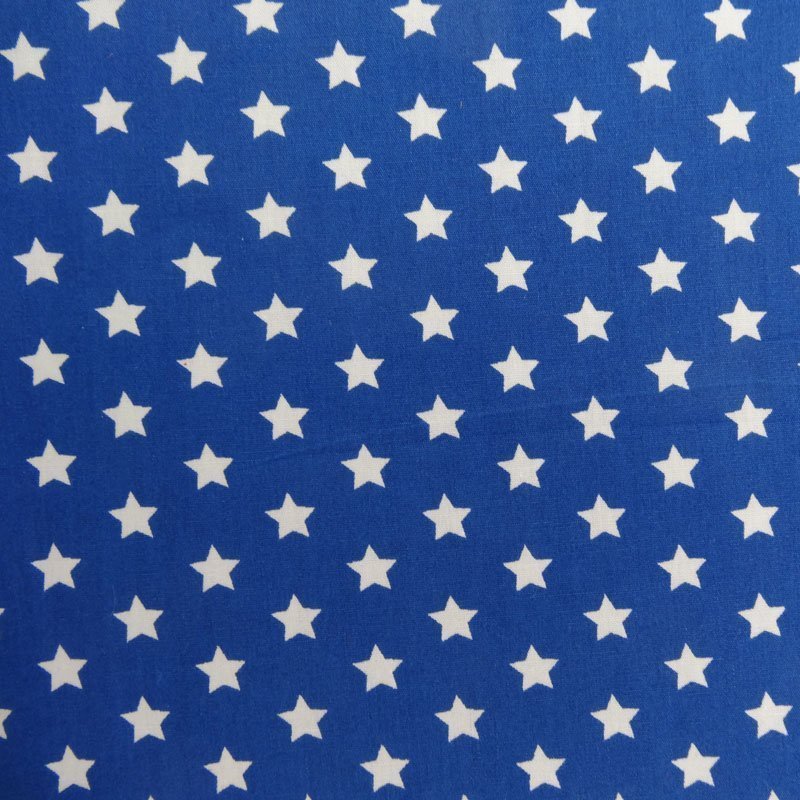 Tissu Coton Bleu nuit Etoiles Blanches