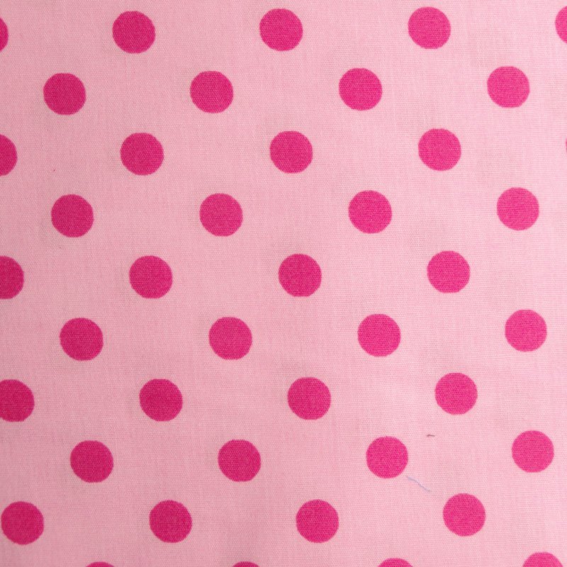 Tissu Coton Rose Pois Rose fushia