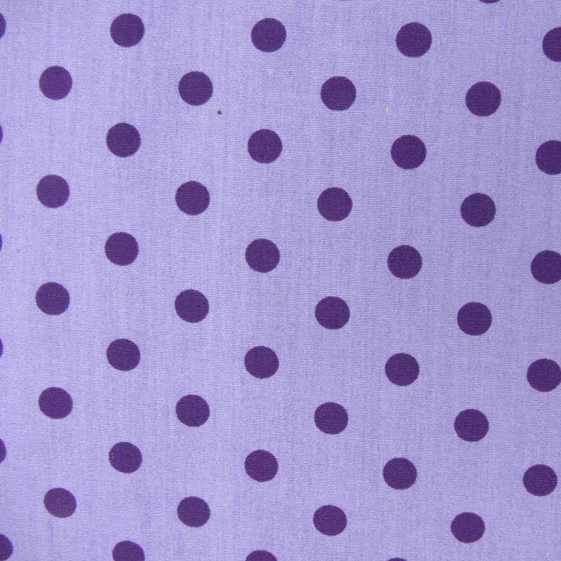 Tissu Coton Violet Pois Lilas