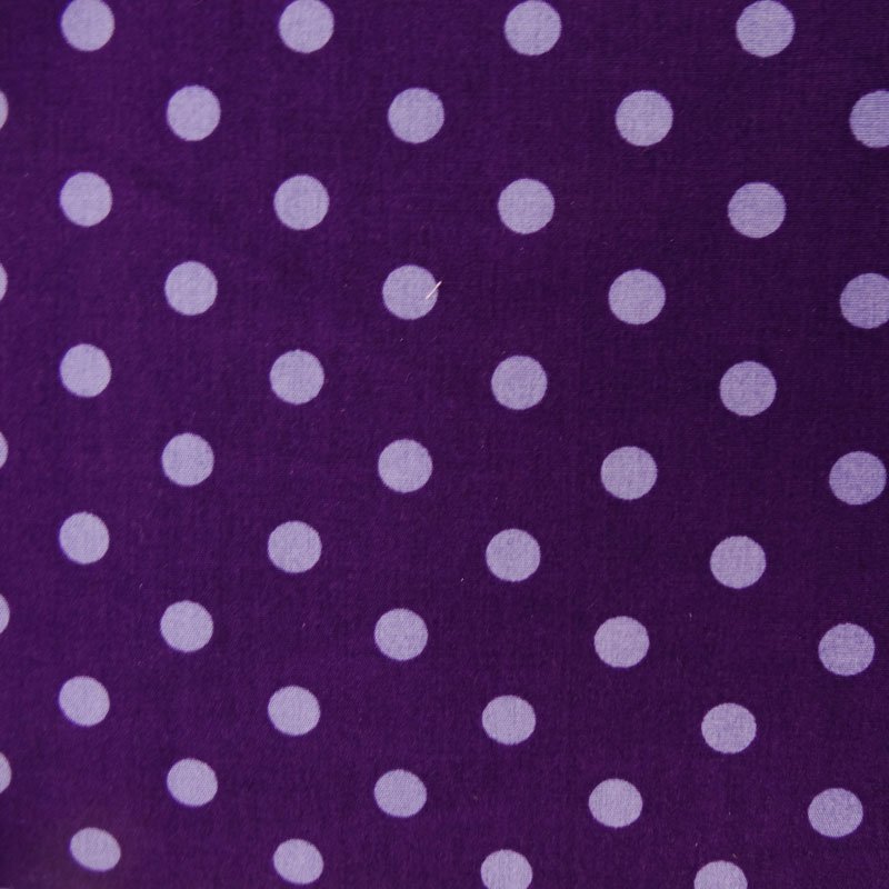Tissu Coton Lilas Pois Violet