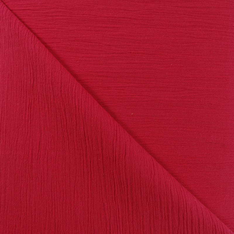 Tissu Crépon Rouge