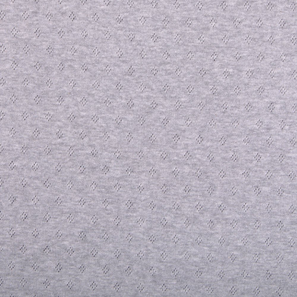 Tissu Jersey Coton ajouré Gris chiné