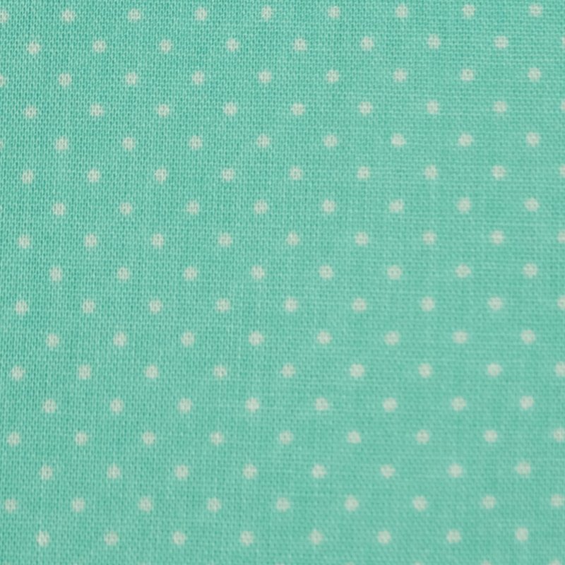 Tissu Coton Vert opaline Pois blancs