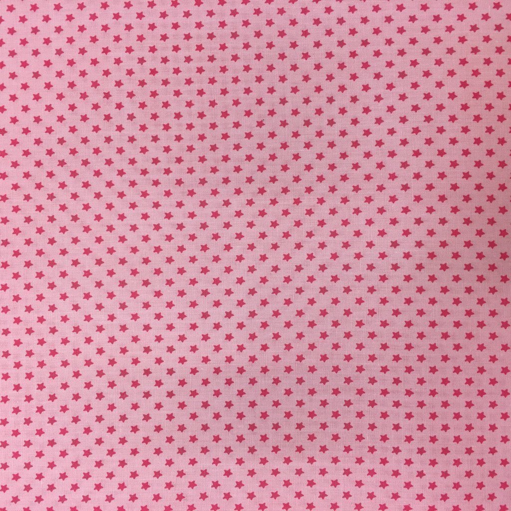 Tissu Coton imprimé Rose saumon pastel Etoiles Saumon