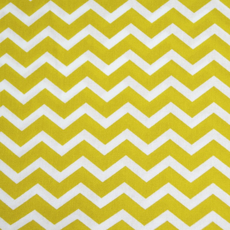 Tissu Coton Or Chevrons blancs