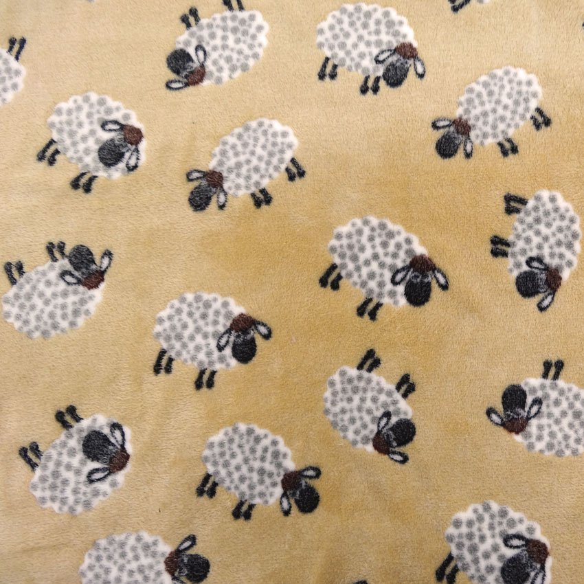 Tissu Doudou Beige Mouton