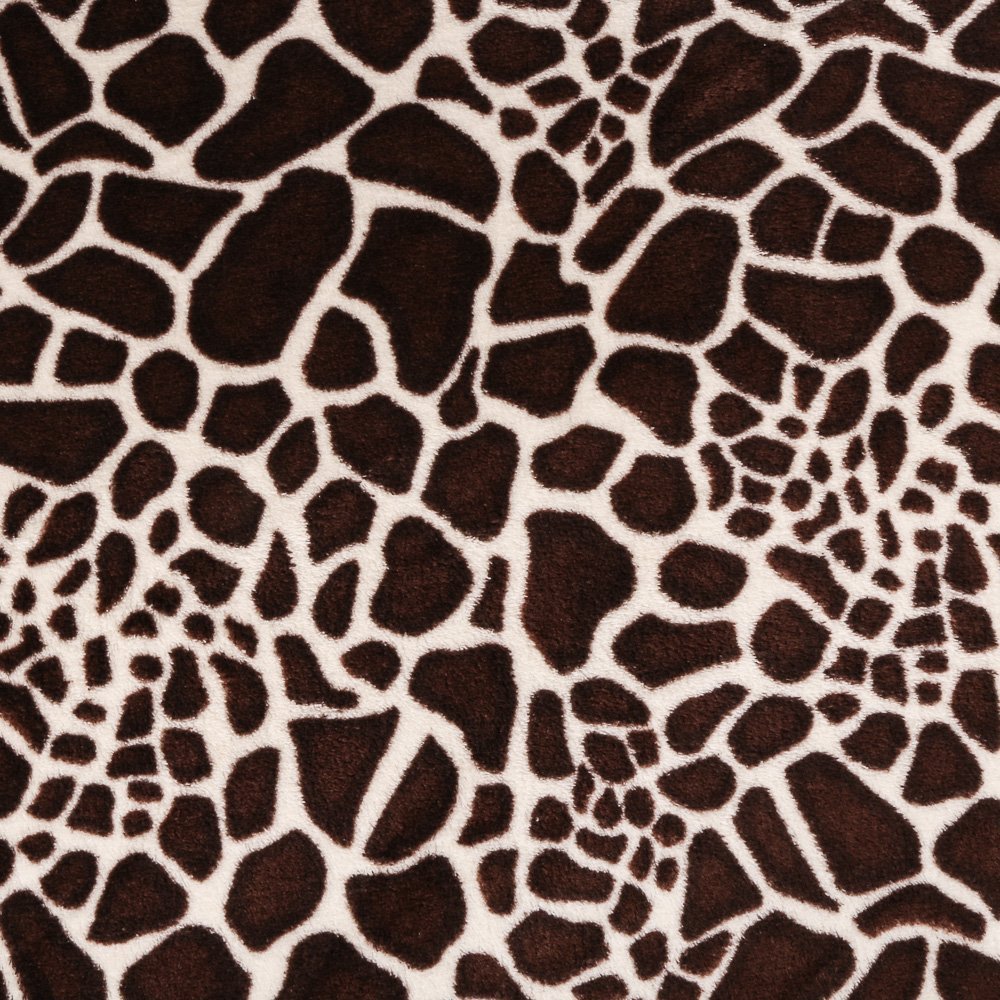 Tissu Doudou Blanc Panthère Marrons