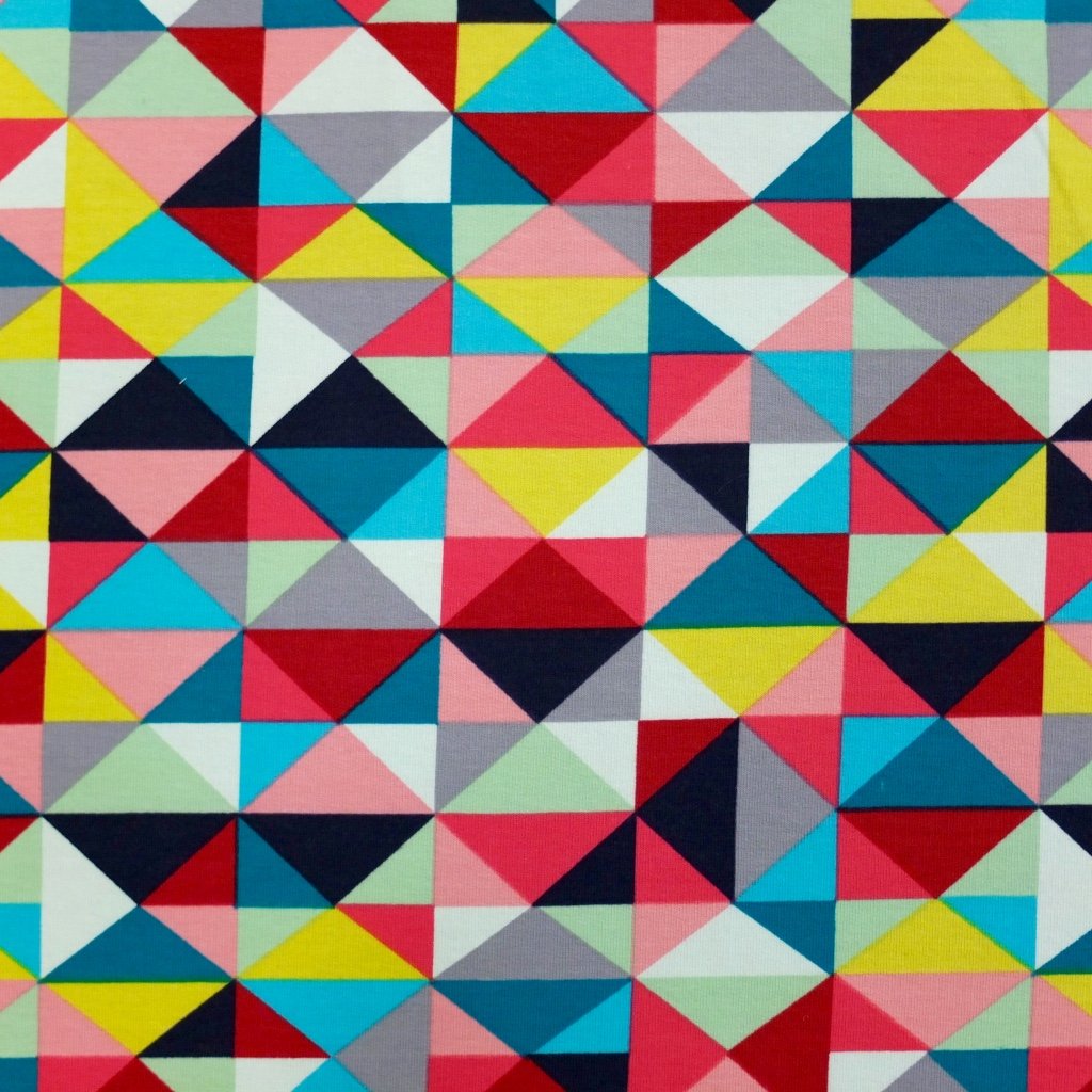 Tissu Jersey Triangles multicolores