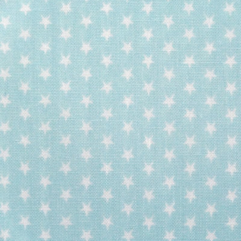 Tissu Coton Bleu ciel Etoiles blanches