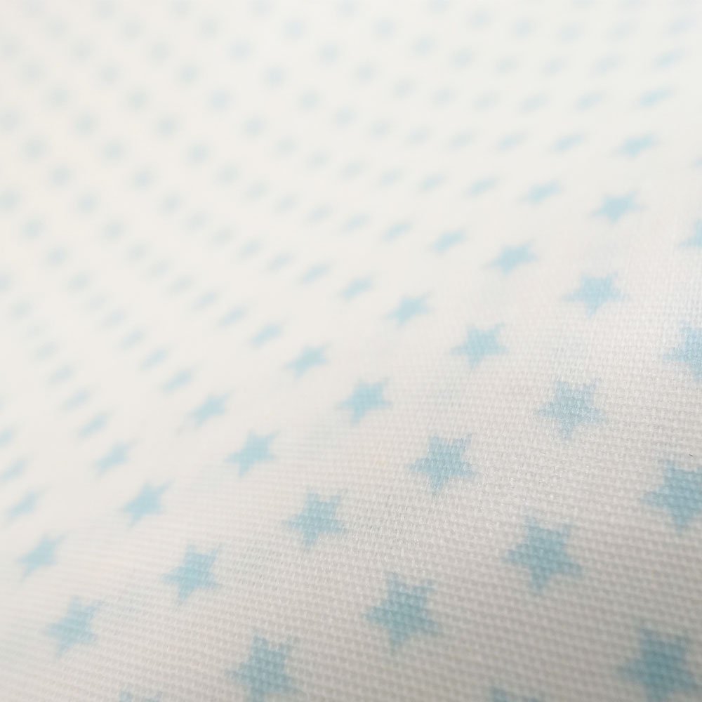 Tissu Coton Enduit Blanc Etoiles bleues