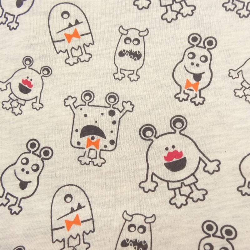 Tissu Jersey Jogging Ecru Monstres farceurs