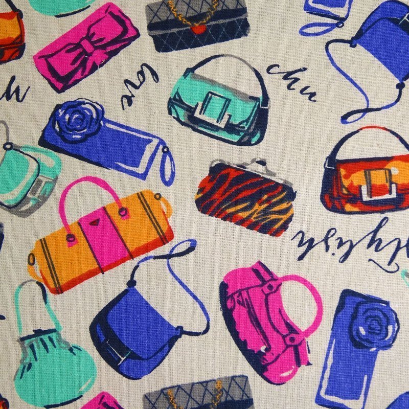 Tissu Toile Coton Beige Sac