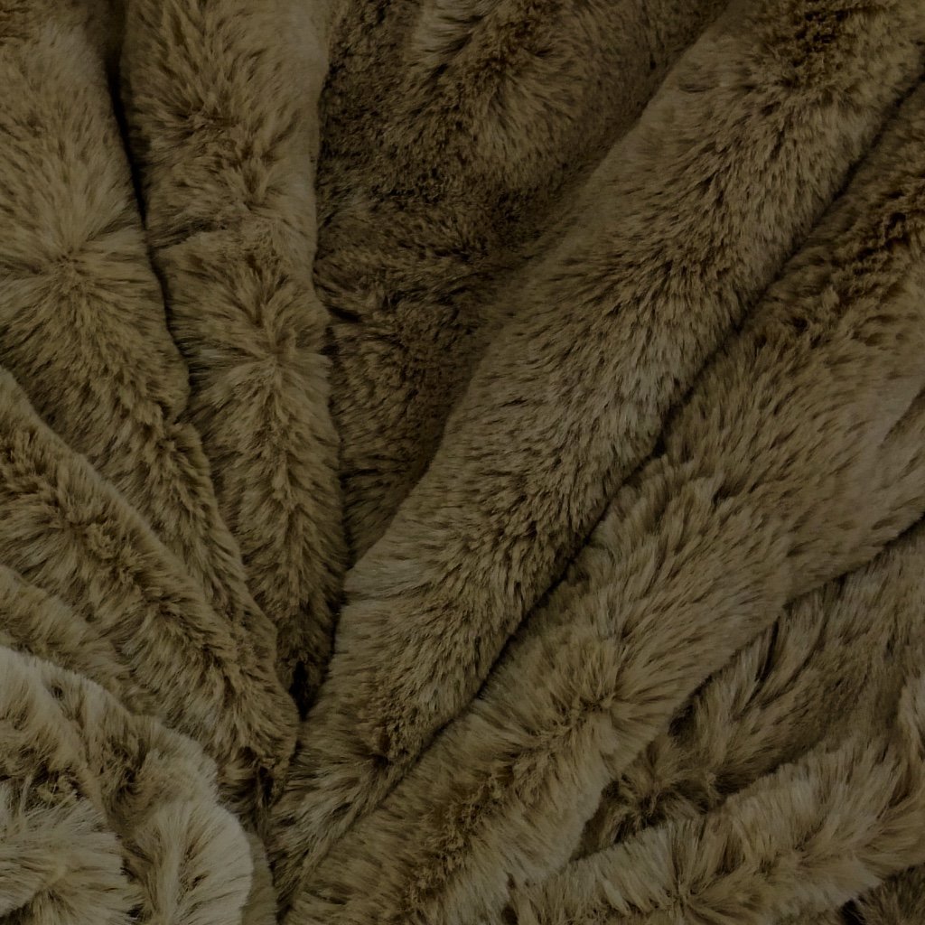 Tissu Minky Ultra doux Longs poils Marron chocolat