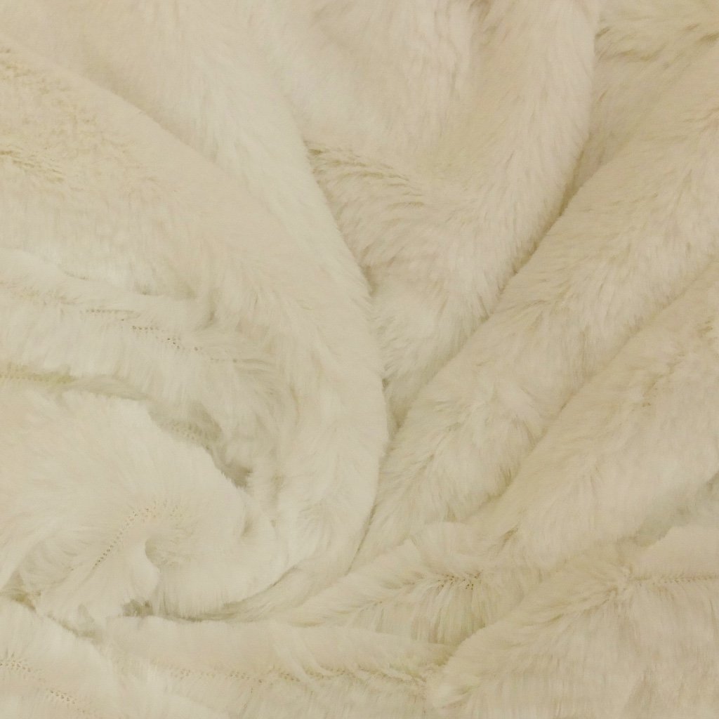 Tissu Minky Ultra doux Longs poils Ecru